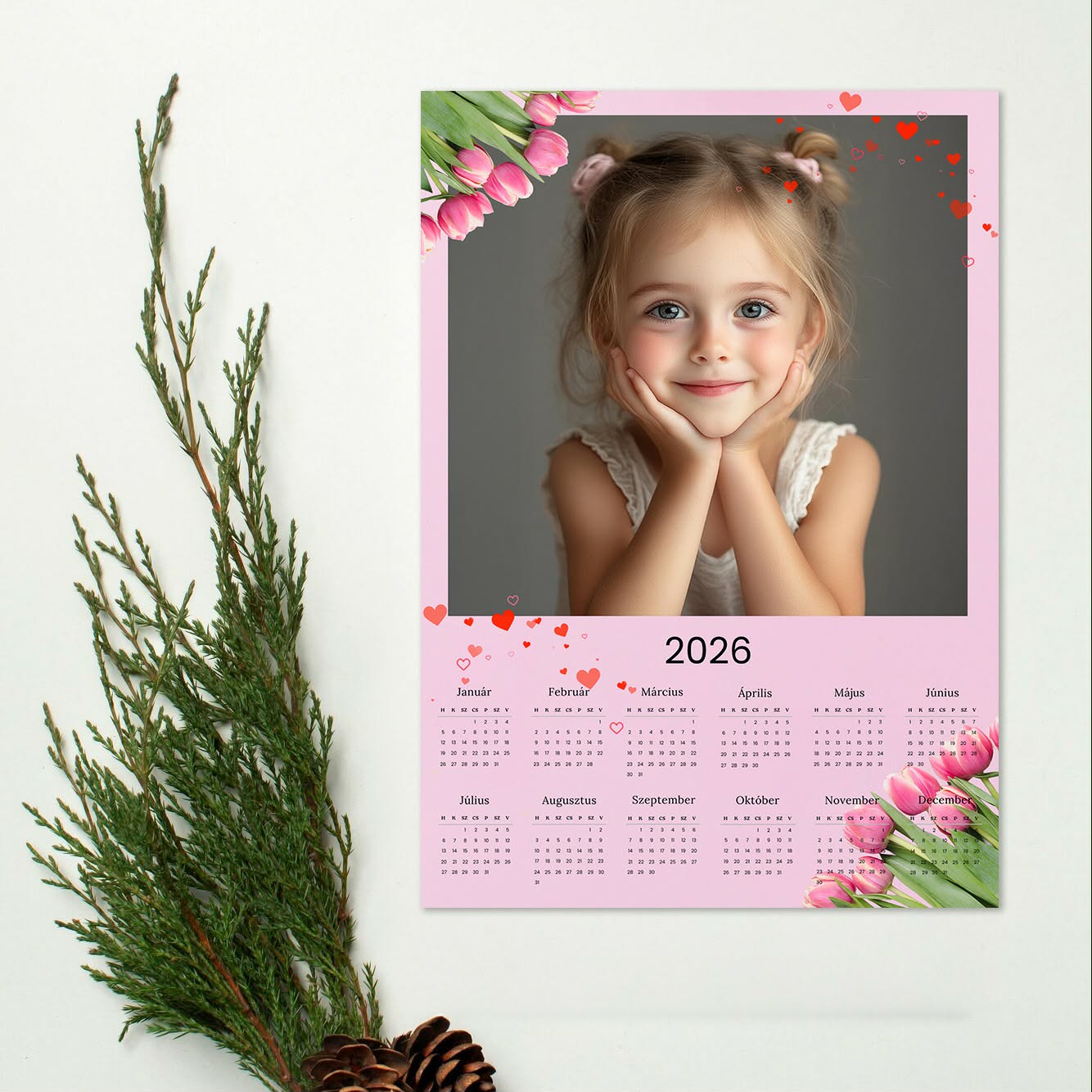 Nőnapi Naptár - Személyre Szabható Falinaptár (A3) #2