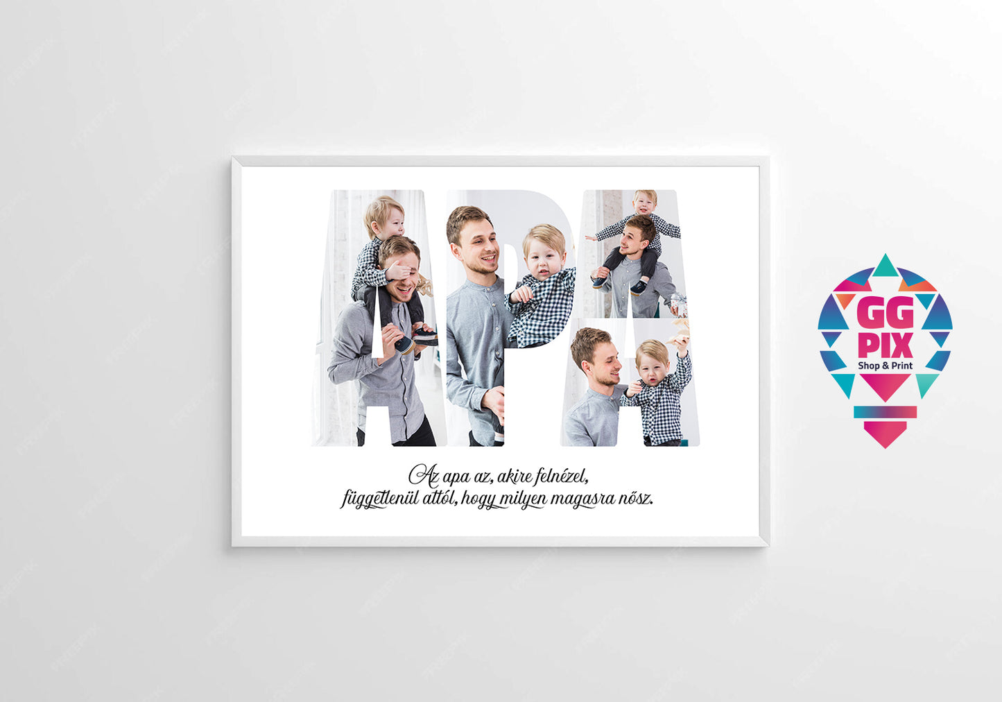 Apás képkeret - személyre szabott képekkel