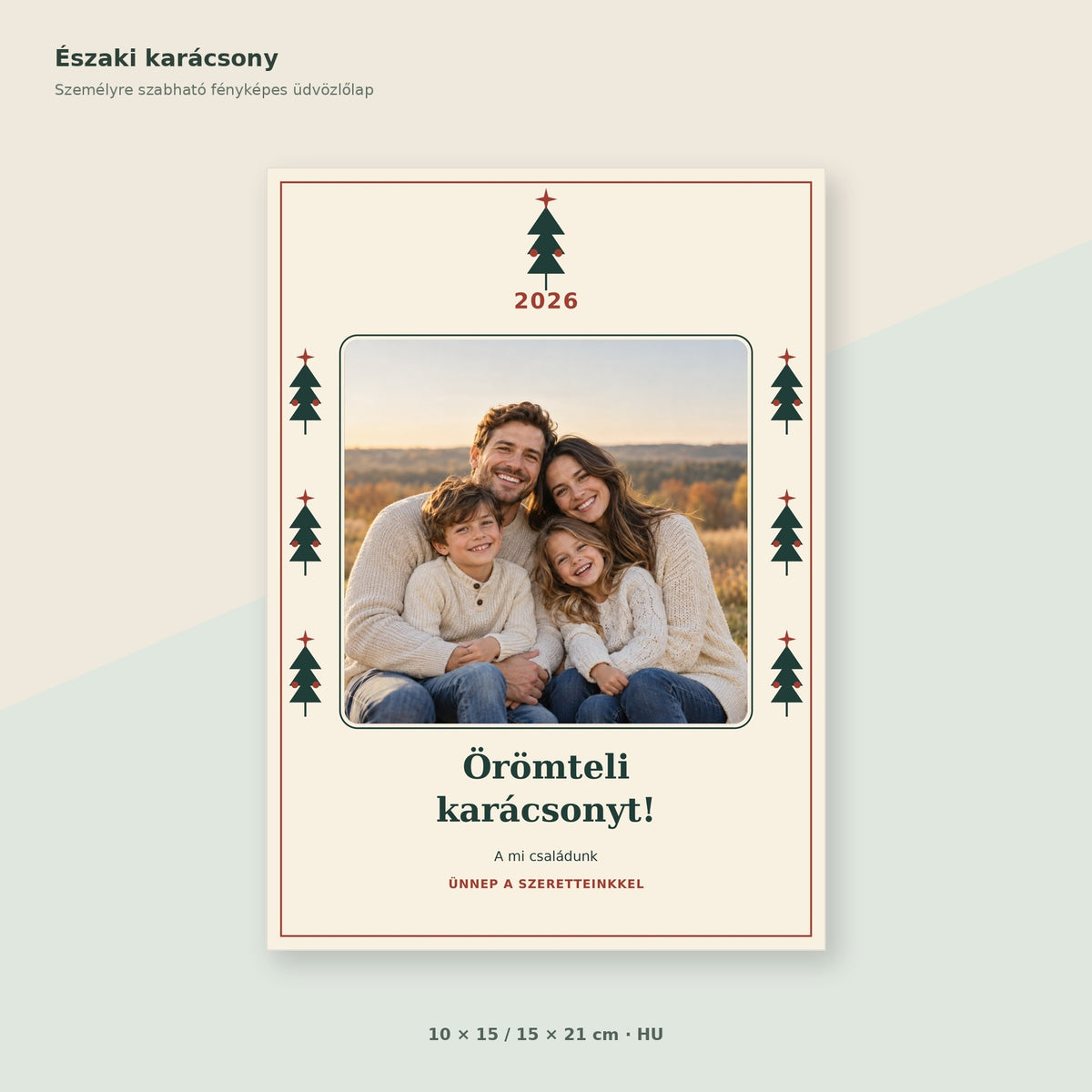 Fényképes karácsonyi üdvözlőlap – Északi karácsony – Magyar / HU