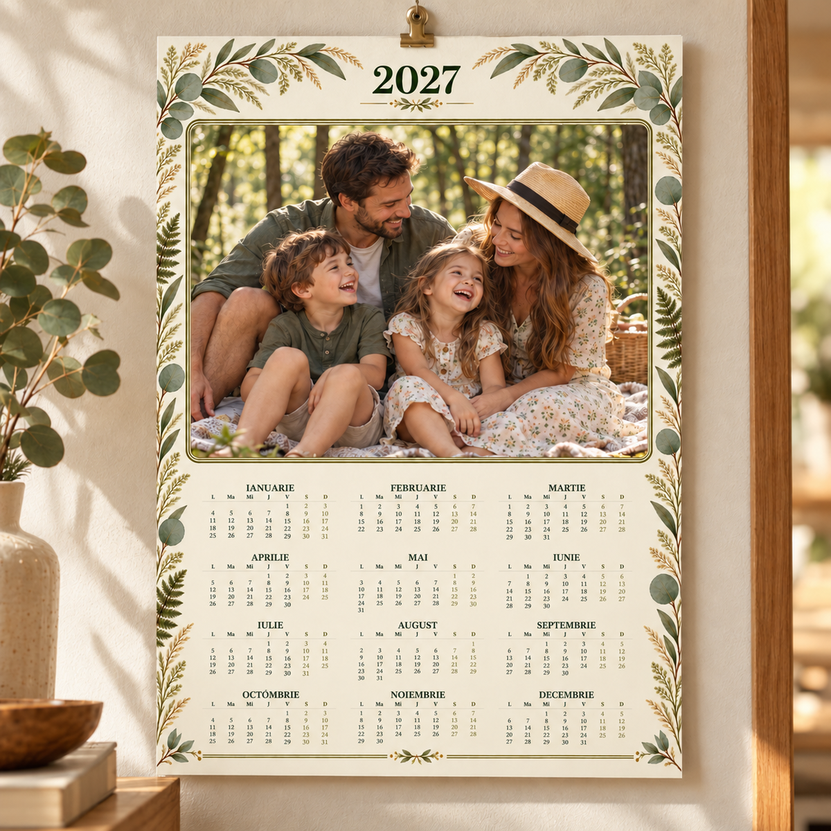 GG Pix N04 — calendar foto 2027 în limba română, toate cele 12 luni, cu fotografie demonstrativă.