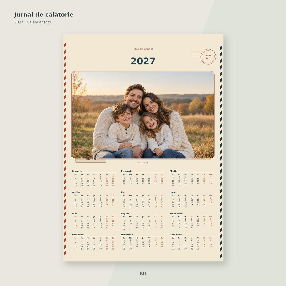 Calendar foto 2027 – Jurnal de călătorie – Română / RO