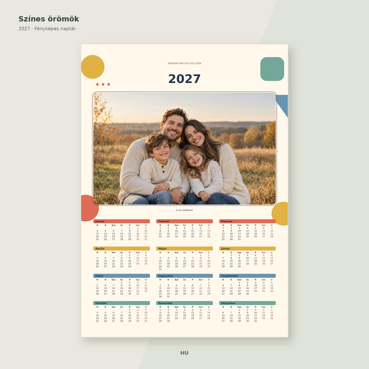 2027-es fényképes naptár – Színes örömök – Magyar / HU