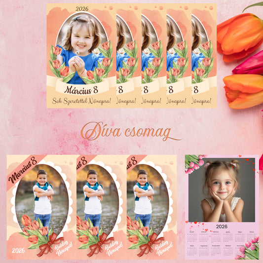 Díva csomag (naptár + 5db képeslap + 3db hütőmágnes)