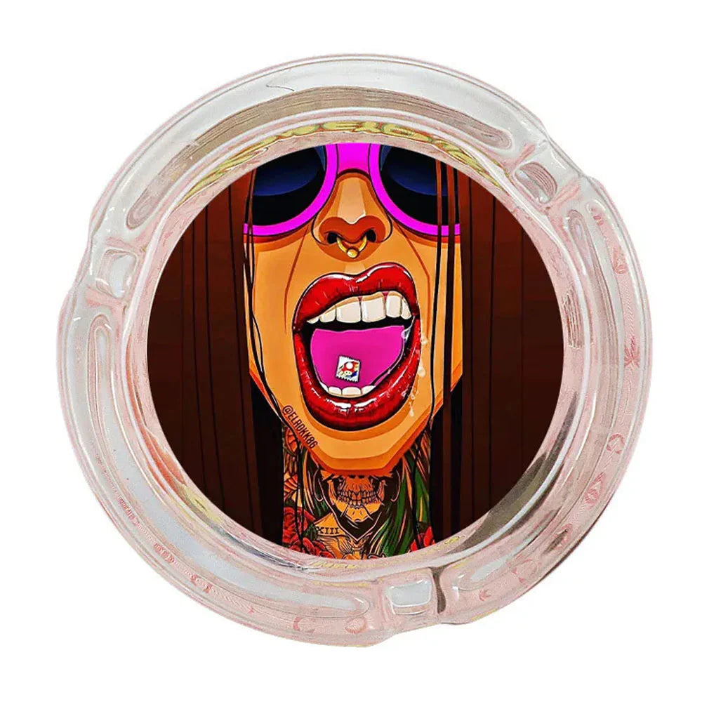 Scrumieră Sublimabilă Sticlă Rotundă - Personalizabilă