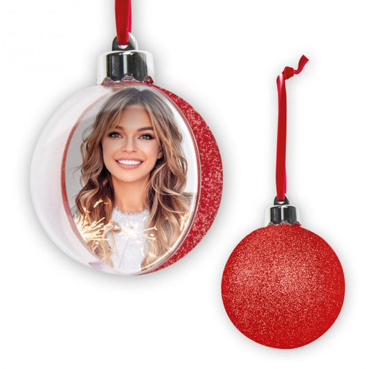 Glob Mare Personalizabil Ø 10 cm – Disponibil în Roșu, Auriu și Gri cu Spate Lucios Glitter