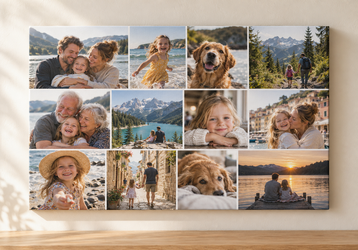 Colaj foto personalizabil pe canvas