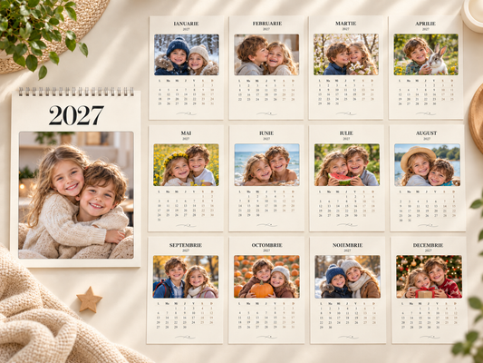 Calendar foto 2027 cu 13 pagini – Minimalist