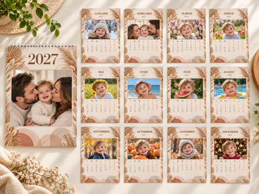 Calendar foto 2027 cu 13 pagini – Boho bej