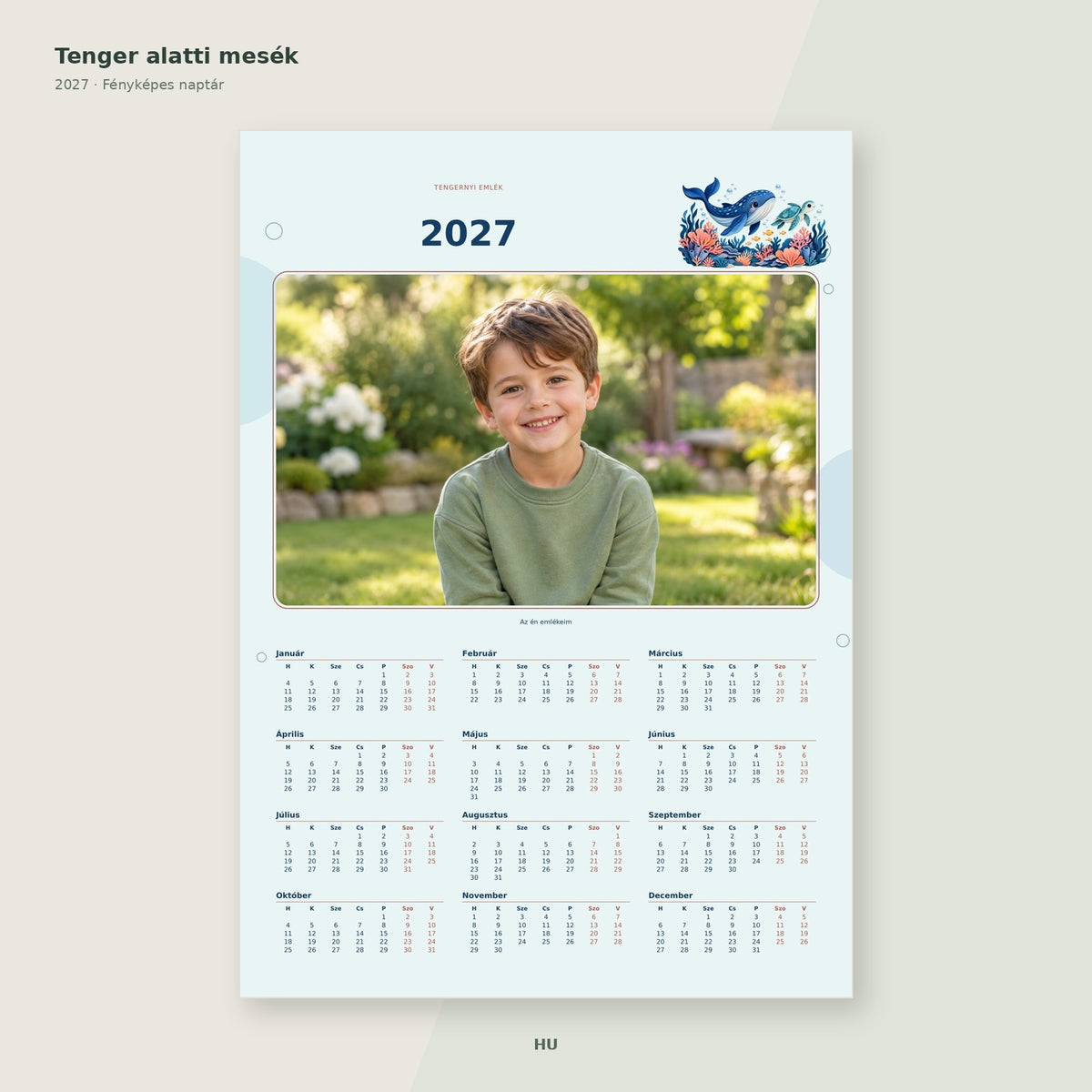 2027-es fényképes naptár – Tenger alatti mesék – Magyar / HU