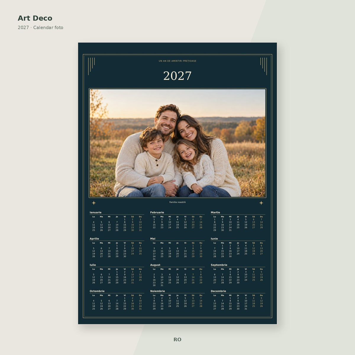 Calendar foto 2027 – Art Deco – Română / RO
