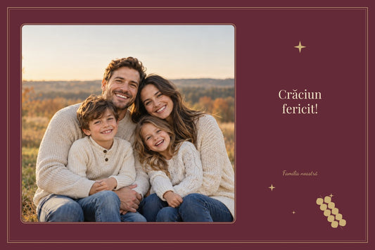 Tablou canvas de Crăciun – Bordo și auriu
