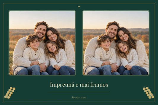 Tablou canvas de Crăciun – Smarald cu două fotografii